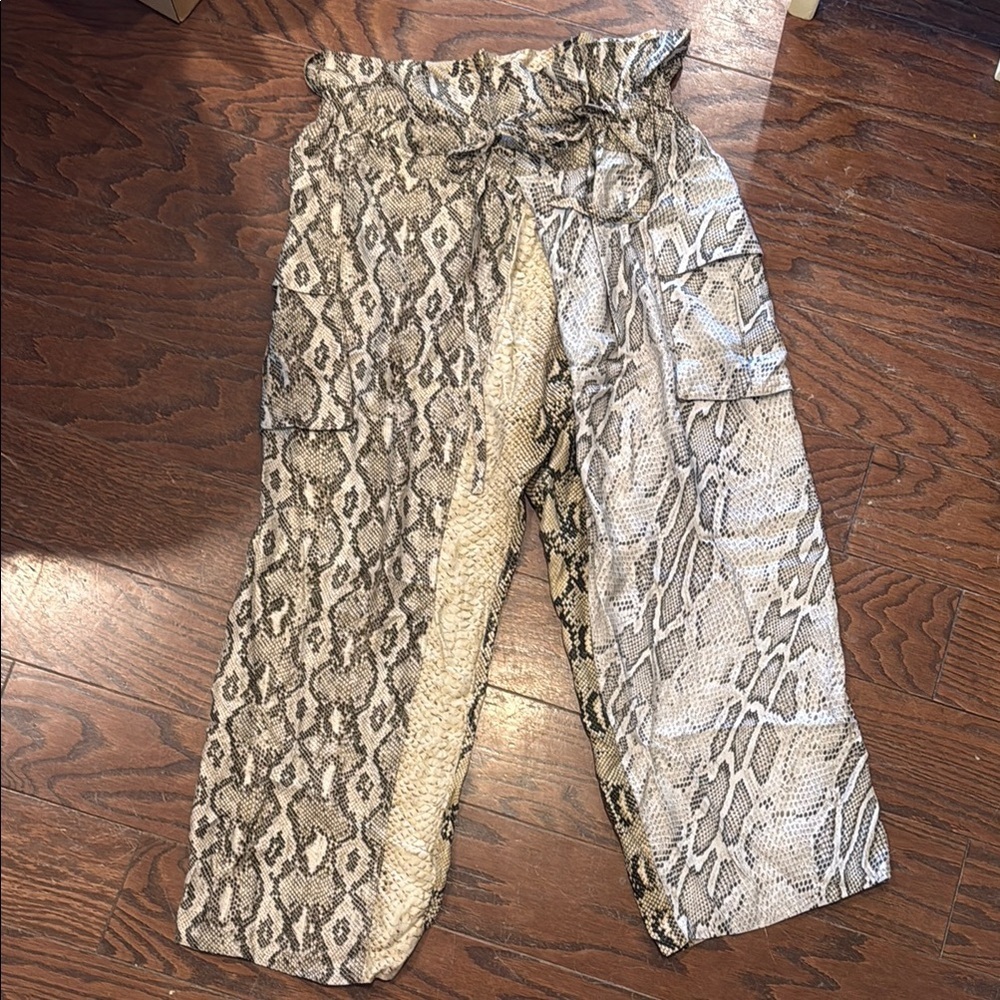 Zara Snake Print Wide Leg Pants - Picture 2 of 9